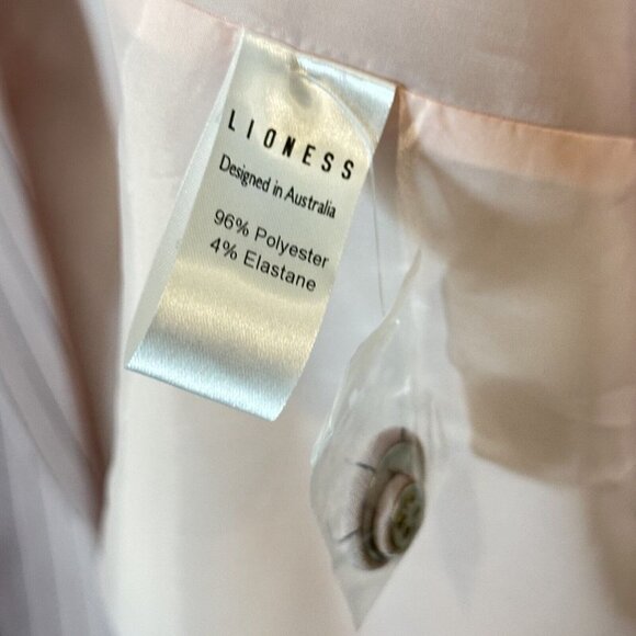 LIONESS NYC OVERSIZED BLAZER PINK PINSTRIPE SIZE XXS One Button NEW - Picture 11 of 12